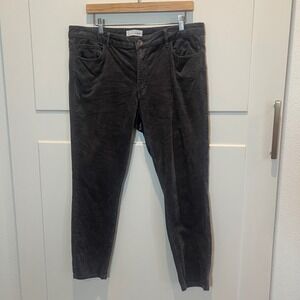 LOFT Women's Curvy Skinny Corduroy Pants Size 31/12 Gray Casual Everyday‎ Career